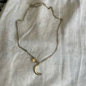 Gold Star and Moon Necklace